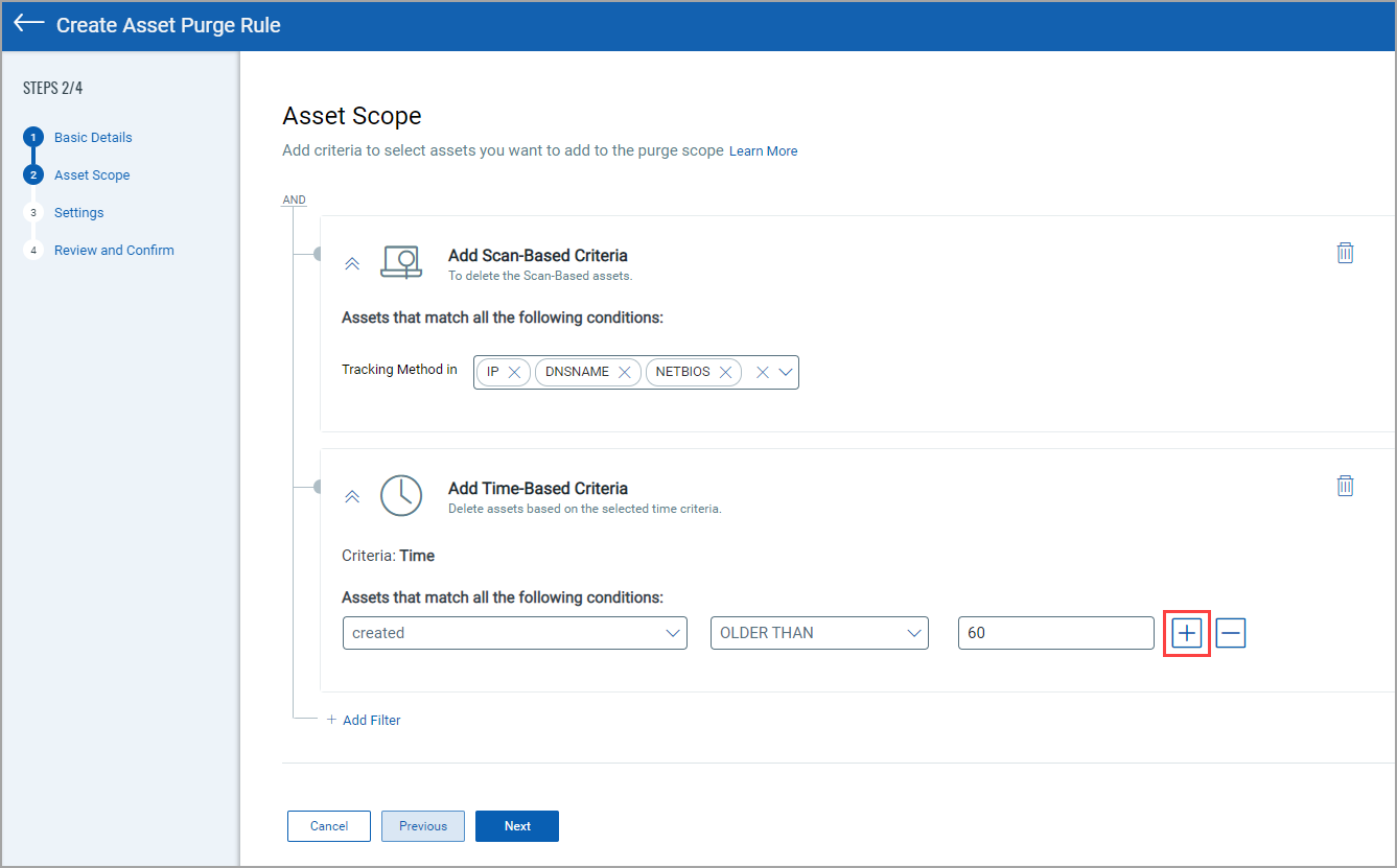 Asset scope selection option 3.